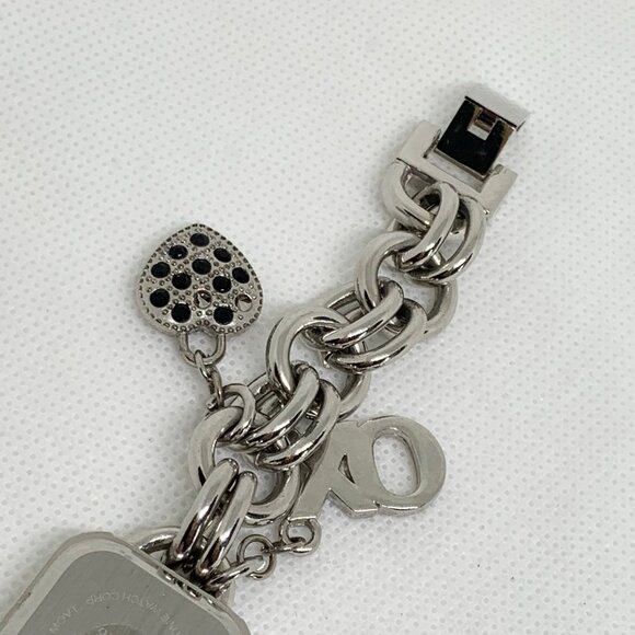 Xoxo silver tone women watch quartz analog 24mm charm chain size 7” running - Picture 6 of 7